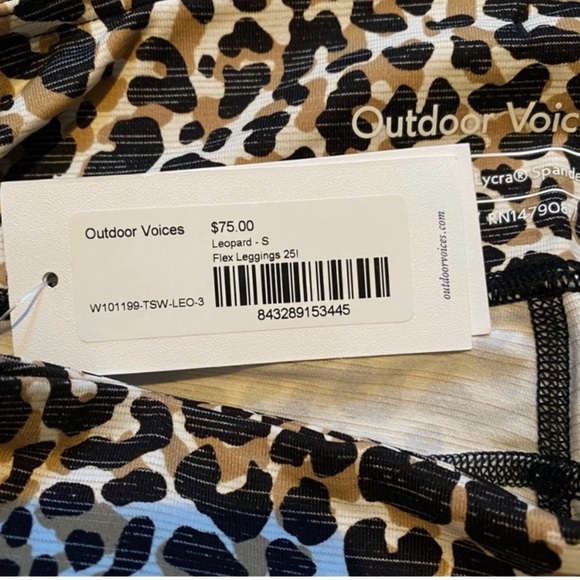 Outdoor Voices Leopard Flex Leggings 25" Size Small - Picture 3 of 5